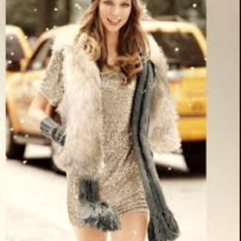 Victoria Secret Supermodel Essentials Faux Fur Vest Jacket Cardigan Top Large